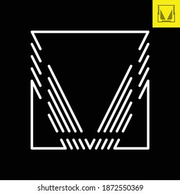 Diseño del logotipo de la letra V en estilo de arte de línea abstracta. Logo vectorial monograma en Eps.