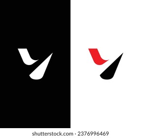 Letter V Logo Design. V Logo. Black and White Logo. Usable for Business Logos. Flat Vector Logo Design Template