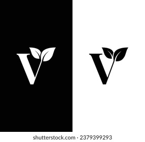 Letter V Logo Design. Black and White Logo. Usable for Business Logos. Flat Vector Logo Design Template