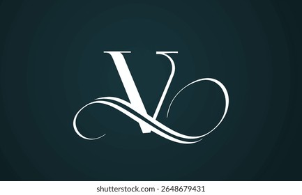 Letter v logo design with a blue background. Modern trendy initial luxury v letter logo design. Royal premium letter v logo design vector template.