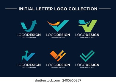 Letter V Logo design collection for finance and business investment