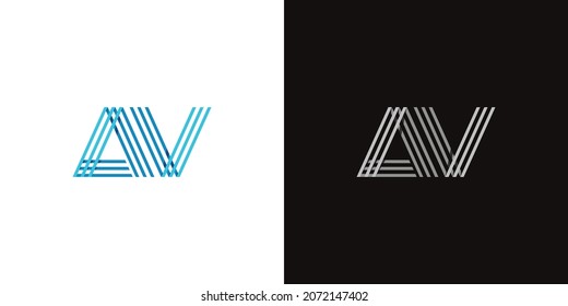letter a and v logo design concept