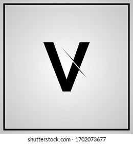 letter V logo design with a creative cut , vector