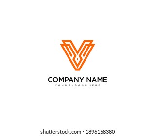 Diseño del logotipo de la letra V.  símbolo monocromo creativo mínimo. Diseño universal elegante de señalización vectorial. Logotipo de negocio premium. Símbolo gráfico del alfabeto para la identidad empresarial