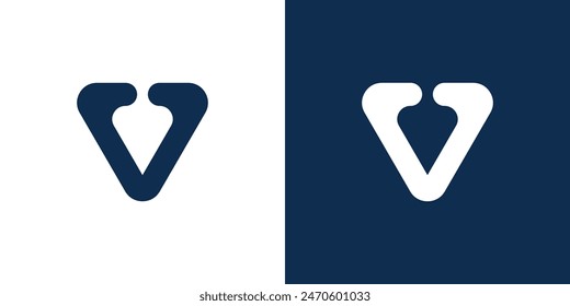 Diseño de logotipo de la letra V con concepto creativo. Vector Premium