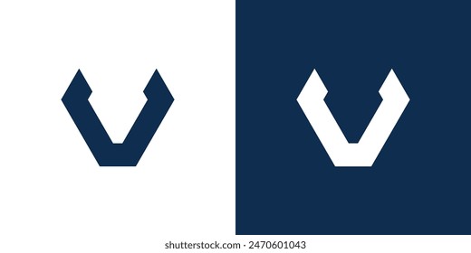 Letter V logo design with creative concept. Premium Vector