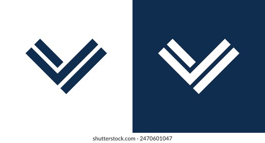 Letter V logo design with creative concept. Premium Vector