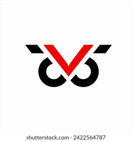 Letter V logo design with double 5 numbers.