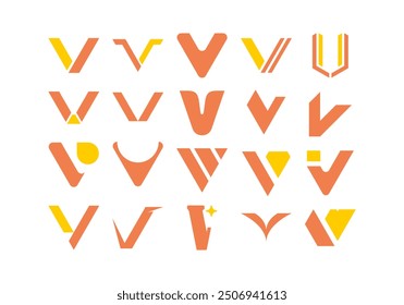 Elemento de diseño de logotipo de letra V