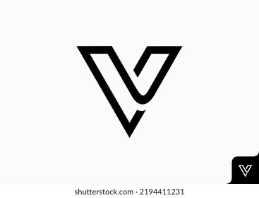 letter V logo design flat minimalist concept
