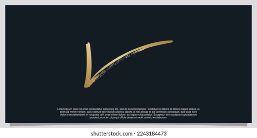Gradiente de diseño de diseño de logotipo de carta V ilustración de diseño de lujo Vector Premium