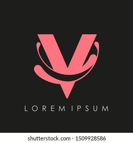 Letter V logo design. icon vector illustration