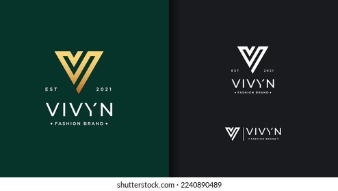 Plantilla de símbolo del icono de diseño del logotipo de la letra V. Logotipo vectorial de lujo de estilo de línea V inicial. Marca de carta V logotipo en monograma para empresas o empresas