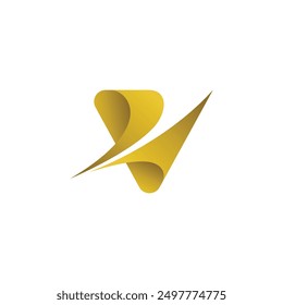 Plantilla de Vector de icono de diseño de logotipo de letra V