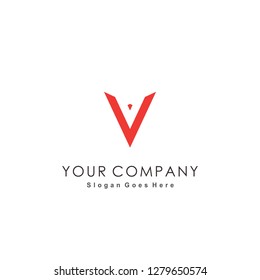 Letter V logo design inspiration with triangle concept