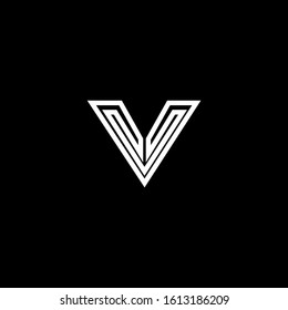 letter v logo design isolated in black background