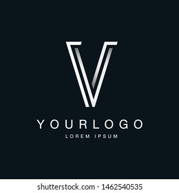Letter V Logo Design in Labyrinth form Vector Template