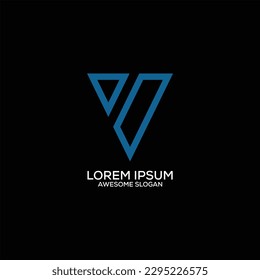 color de la línea de diseño del logotipo de la letra v