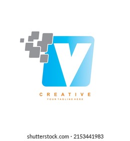 letter V logo design. monogram letter V. Typography letter V. suitable for letter logos, companies. technology logo