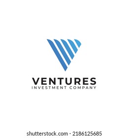 Resumen de la letra inicial el logotipo V o VV en color azul aislado en fondo blanco aplicado para el logotipo de la empresa de riesgo también adecuado para las marcas o empresas que tengan el nombre inicial V o VV