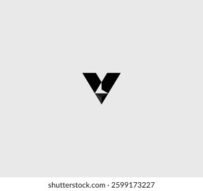 Letter V or A Logo design with soft click arrow on white background. 