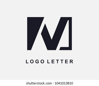 Letter V Logo Design With Square