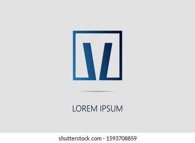 Letter V logo design with square smooth gradient. vector illustration