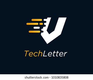Letter V Logo Design Template With Fast Speed