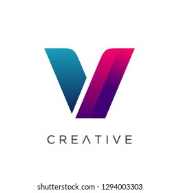 Letter V Logo Design Template, Modern Creative V Logo