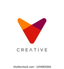 Letter V Logo Design Template, Modern Creative V Logo