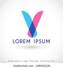 Letter V Logo Design Template isolated on white background : Vector Illustration
