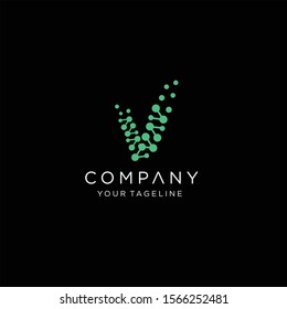  letter V logo design template. Art tech media app creative sign.