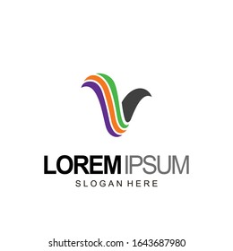 letter v logo design and template