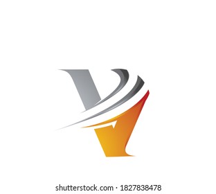 Letter v logo design template