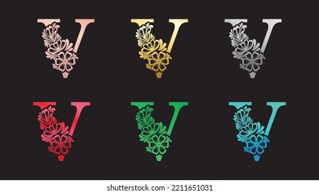 Letter V logo design template. Creative modern trendy y typography and colorful gradient