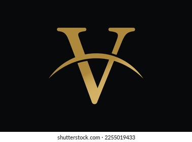 Plantilla de diseño de logotipo de carta V, ilustración de vector