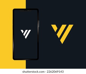 letter V logo design template. Linear minimal stylish emblem. Luxury elegant vector element. Premium business logotype