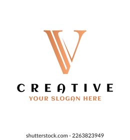 Letter V logo design Template. Initial V letter logo. v letter logo icon