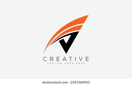 Ilustración vectorial de la plantilla de diseño del logotipo de la letra V.