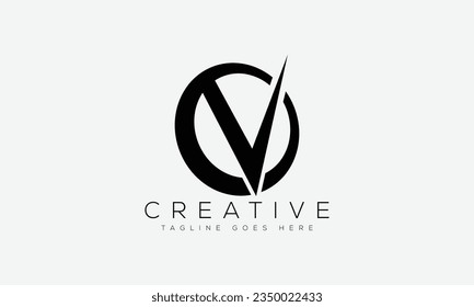 Ilustración vectorial de la plantilla de diseño del logotipo de la letra V.