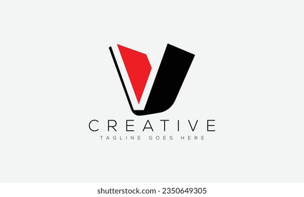 Ilustración vectorial de la plantilla de diseño del logotipo de la letra V.