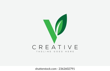 Ilustración vectorial de la plantilla de diseño del logotipo de la letra V.