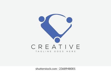 Logo-Design-Vorlage für Letter V, Vektorgrafik