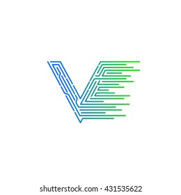 Letter V logo design template,technology,electronics,digital,logotype