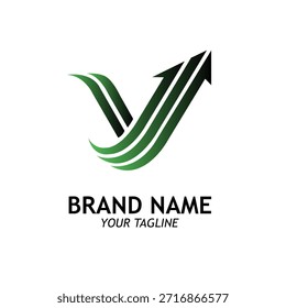 Letter V logo design with unique line style
