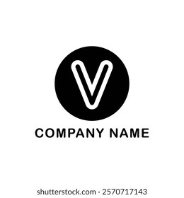 Letter V logo design for various types of businesses and company. colorful, modern, geometric letter V logo set