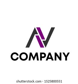 letter A with V logo design vector