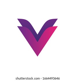 Letter v logo design vector