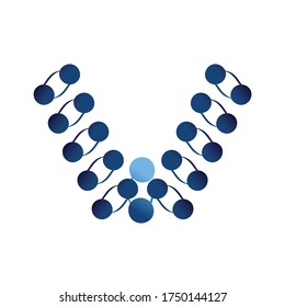 icono de vector de diseño de logotipo de letra v