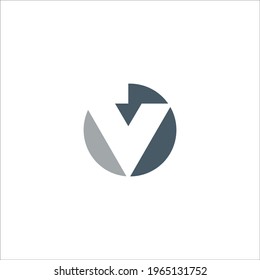 signo vectorial de diseño de logotipo V de letra